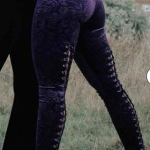 Killstar Bite Me Plum Leggings